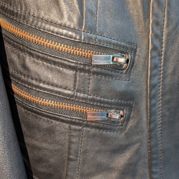 Kenneth Cole Real Leather Moto Jacket L - Picture 2 of 5